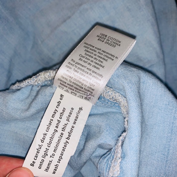 Pacsun blue chambray denim button up down shirt - Picture 9 of 10